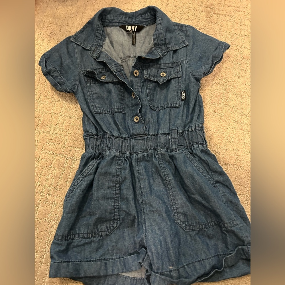 DKNY chambray denim romper size 3T